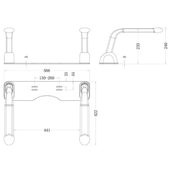 Drillless Toilet Safety Rail