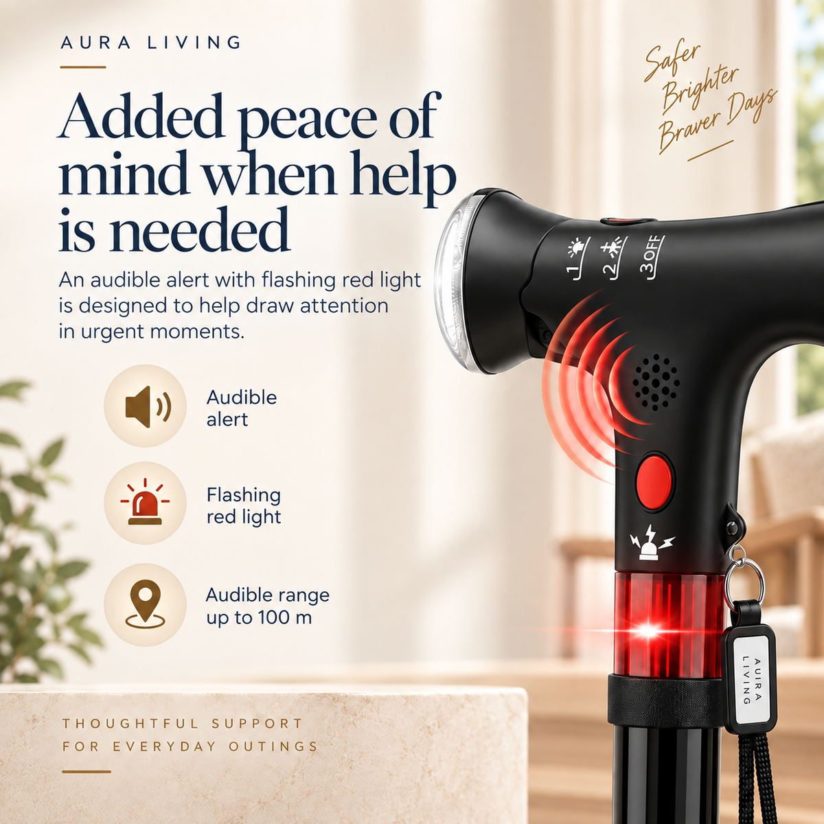 Smart Foldable Walking Stick