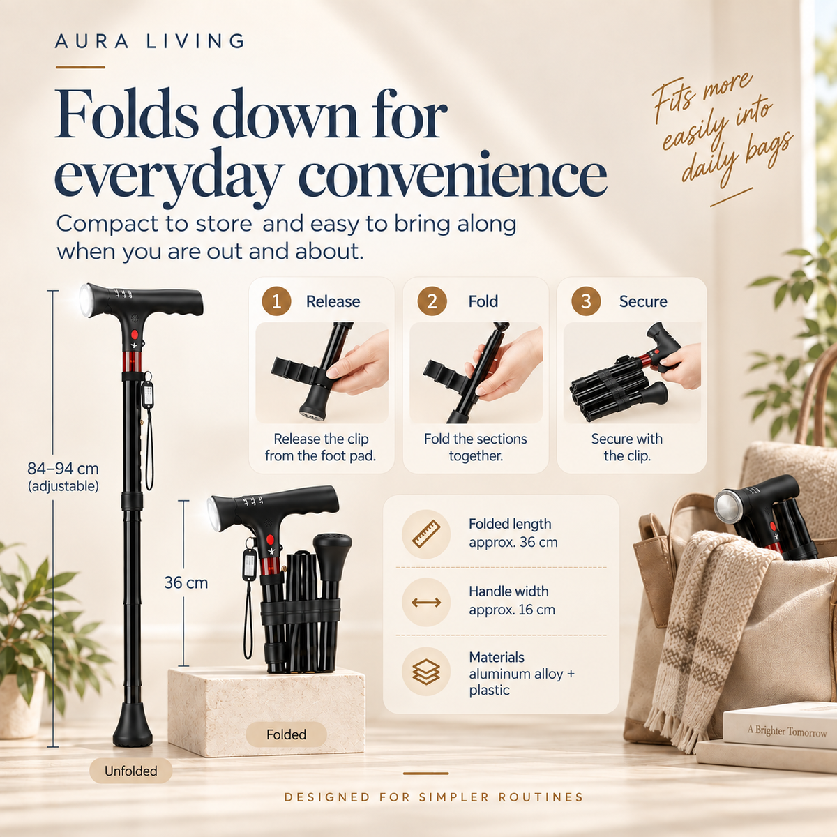 Smart Foldable Walking Stick