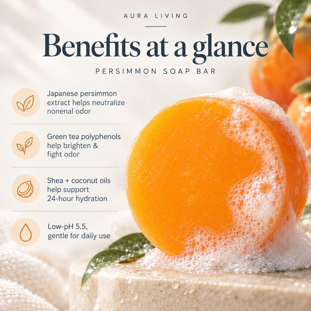 Persimmon Deodorizing Soap Bar