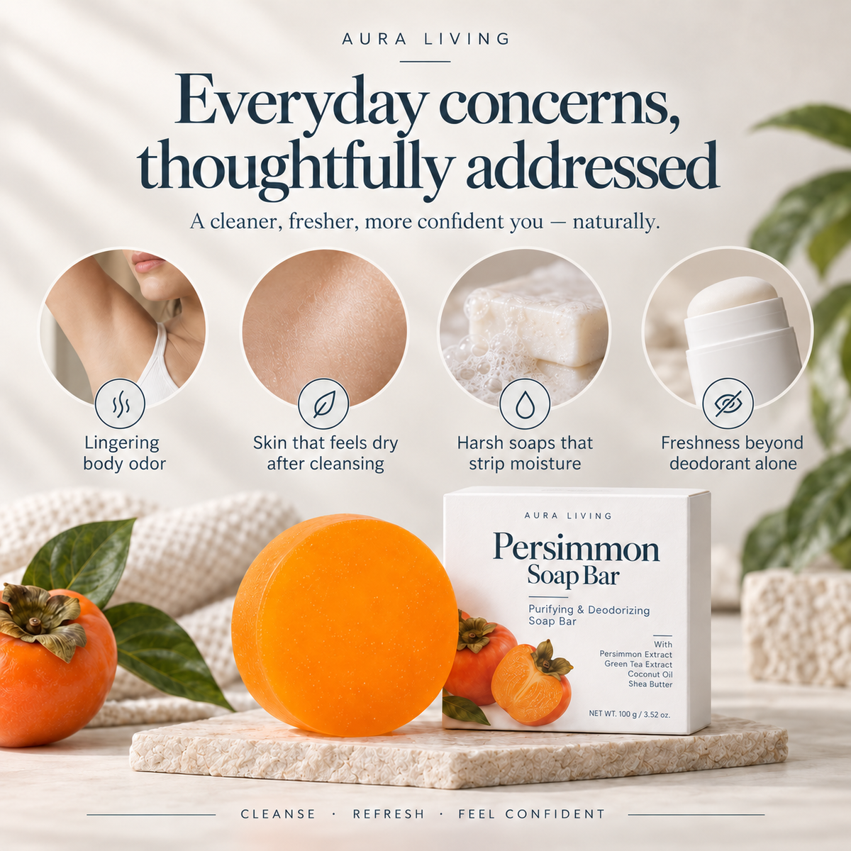 Persimmon Deodorizing Soap Bar