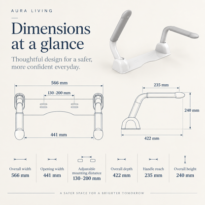 Drillless Toilet Safety Rail